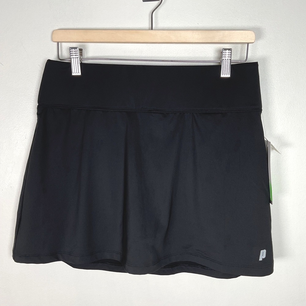 Prince Women's‎ Tennis Match Knit Skort Black Wicking Athletic Skirt Medium